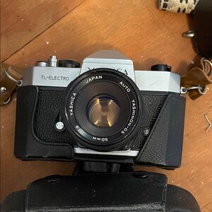 Yashica TL-Electro Black and Silver Film Camera